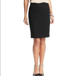 LOFT black eyelet pencil skirt